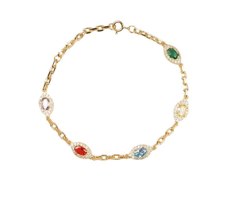 Sunlight Goldplated Bracelet Multi Zirconia Stones