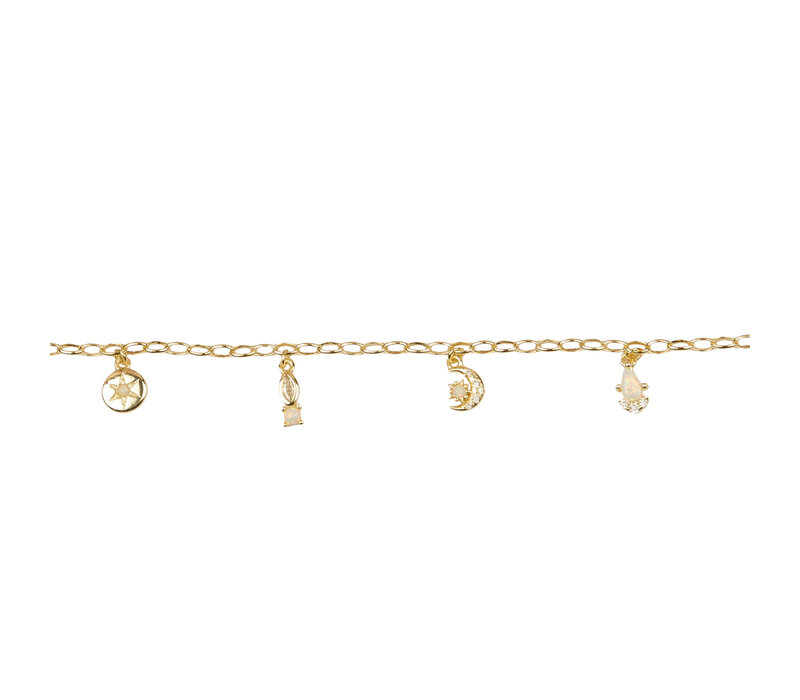 Sunlight Goldplated Bracelet Tiny Opal Charms