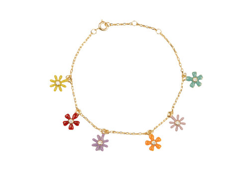 All the Luck in the World Sunlight Goldplated Bracelet Flowers Multi