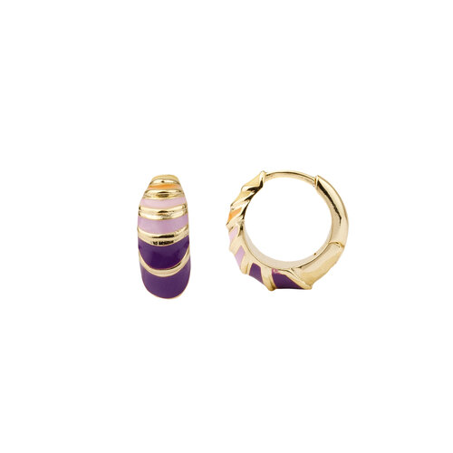 Sunlight Goldplated Hoops Enamel Ombre Purple Small 