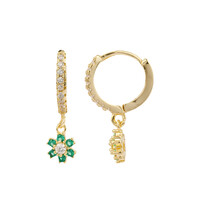 Sunlight Goldplated Earring Zirconia Flower