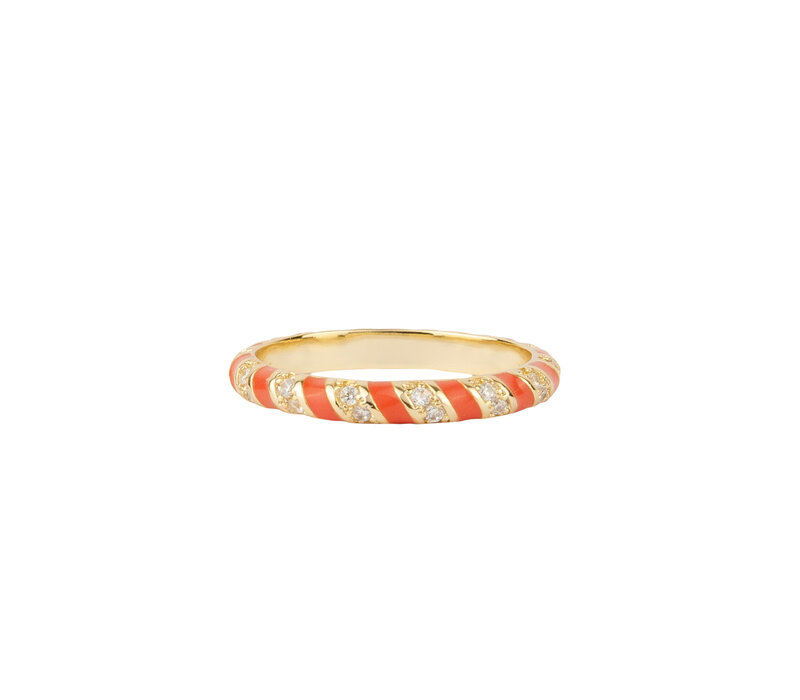 Sunlight Goldplated Ring Enamel Sparkling Swirl Klein