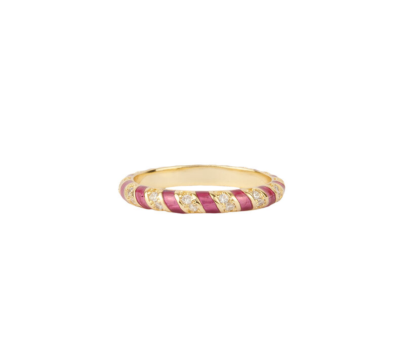 Sunlight Goldplated Ring Enamel Sparkling Swirl Klein