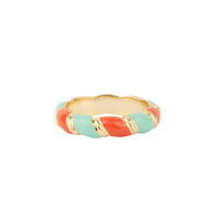 Sunlight Goldplated Ring Enamel Two Colors Swirl Big