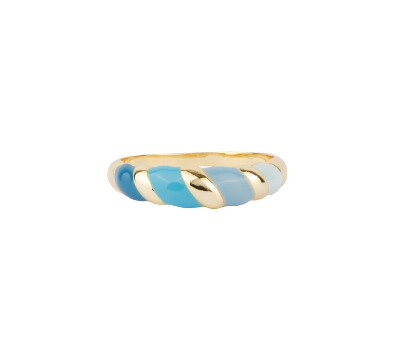 Sunlight Goldplated Ring Enamel Swirl Ombre