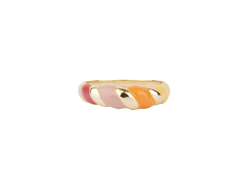 All the Luck in the World Sunlight Goldplated Ring Enamel Swirl Ombre