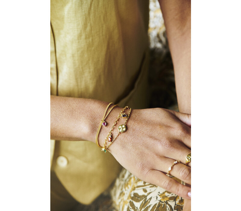 Sunlight Goldplated Armband Vier Opaal Sterren