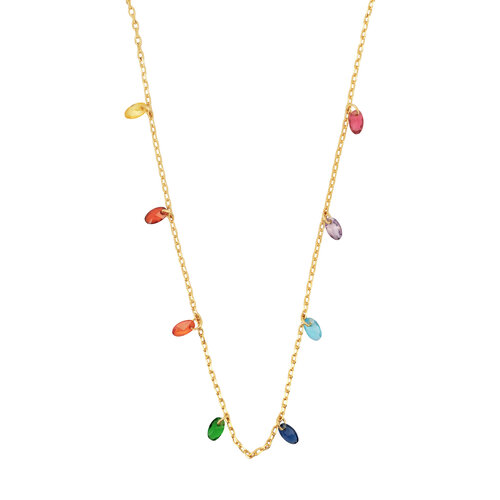 Sunlight Goldplated Necklace Zirconia Multi Dots 