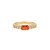 All the Luck in the World Oasis Goldplated Ring Zirconia Rechthoek Oranje