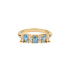 Oasis Goldplated Ring Zirconia Drop Bar Blue Clear