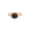 All the Luck in the World Oasis Goldplated Ring Zirkonia Zwarte Bloem