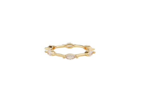 All the Luck in the World Oasis Goldplated Ring Minimalistisch Ellips Clear