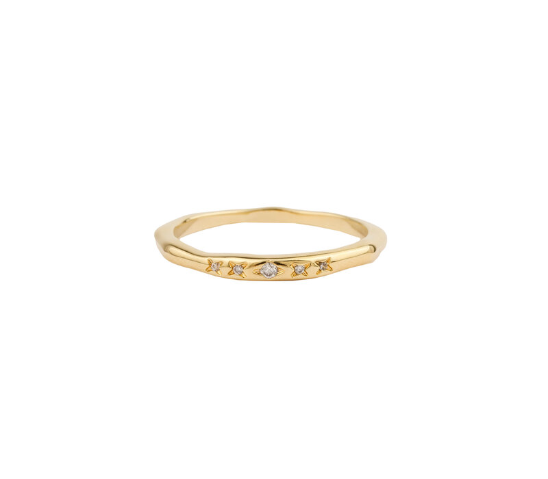 Oasis Goldplated Ring Dun Sterren Clear
