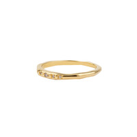 Oasis Goldplated Ring Thin Stars Clear