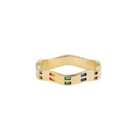 Oasis Goldplated Ring Golven Mini Hoeken