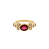 All the Luck in the World Oasis Goldplated Ring Zirkonia Groot Ovaal Rood