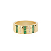 Oasis Goldplated Ring Thick Bar Zirconia Green