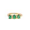 All the Luck in the World Oasis Goldplated Ring Zirconia Ovals Clear Green