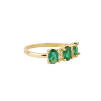 Oasis Goldplated Ring Zirkonia Ovaal Clear Groen