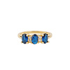 Oasis Goldplated Ring Zirkonia Ovaal Clear Donkerblauw