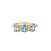 Oasis Goldplated Ring Zirconia Ovals Clear Blue