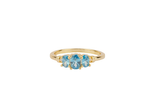 All the Luck in the World Oasis Goldplated Ring Zirconia Blue Crystals