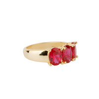 Oasis Goldplated Ring Zirconia Big Pink Oval