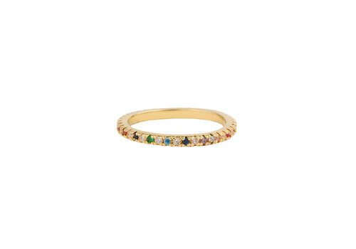All the Luck in the World Oasis Goldplated Ring Zirkonia Multi Stippen