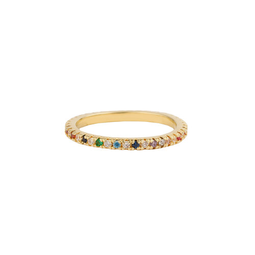 Oasis Goldplated Ring Zirconia Multi Dots 