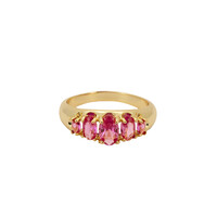 Oasis Goldplated Ring Zirconia Ovals Pink