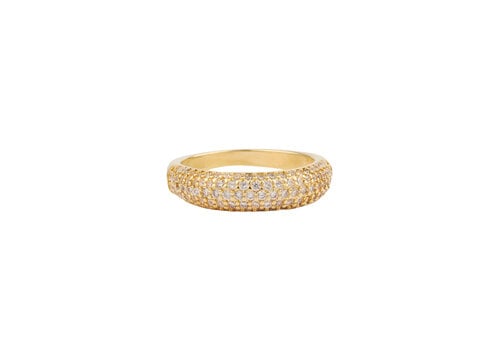 All the Luck in the World Oasis Goldplated Ring Minimalistisch Zirkonia Bar