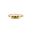 Oasis Goldplated Ring Zirconia Ovals Bar Green