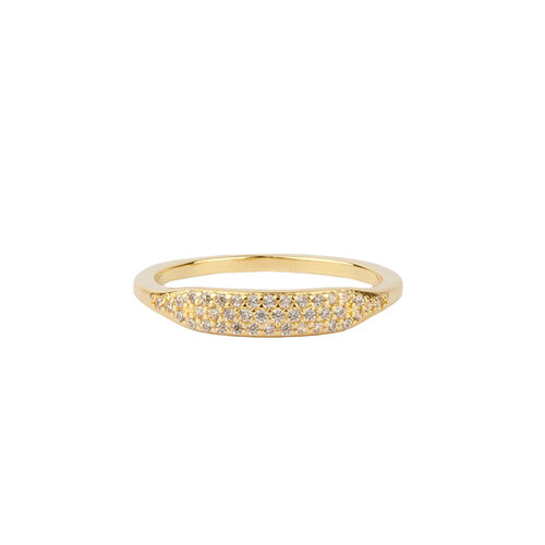 Oasis Goldplated Ring Zirconia Round Clear 