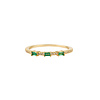 Oasis Goldplated Ring Zirkonia Drie Vierkanten Groen