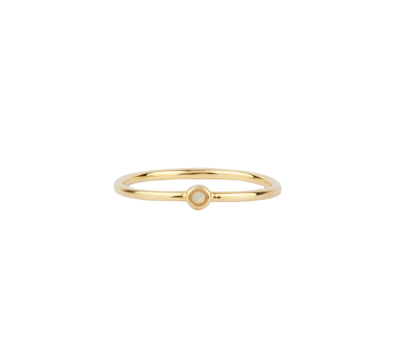 Oasis Goldplated Ring Minimalistic Opal Dot