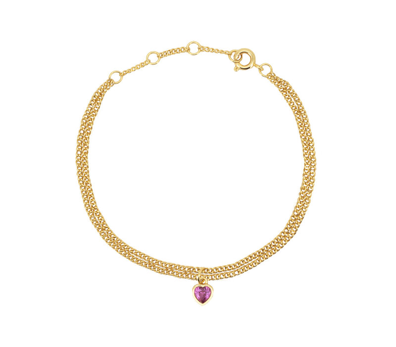 Sunlight Goldplated Bracelet Double Chain Heart