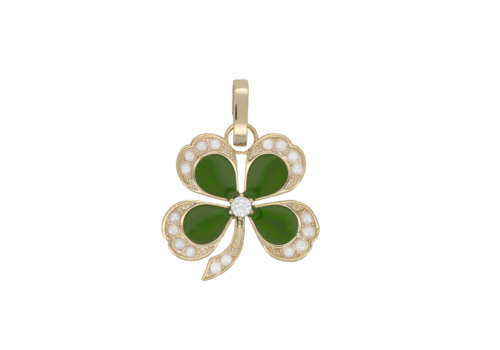 All the Luck in the World Wonder Goldplated Charm Four Leaf Clover