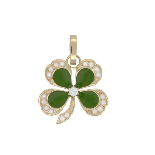 Wonder Goldplated Charm Four Leaf Clover 