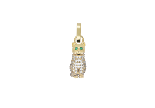 All the Luck in the World Wonder Goldplated Charm Sitting Cat Zirconia