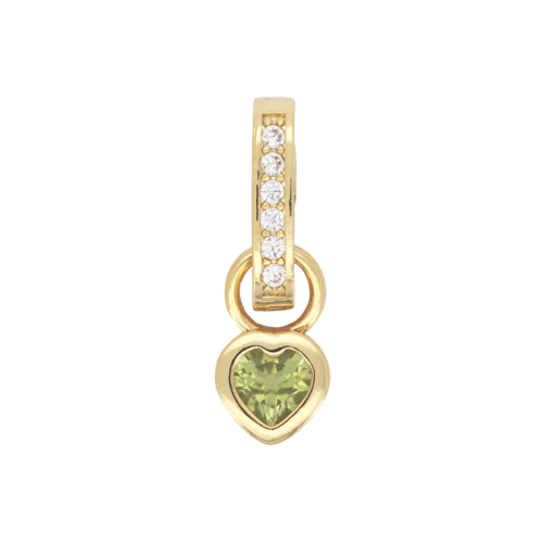 Wonder Goldplated Charm Light Green Heart 