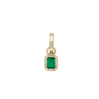 Wonder Goldplated Bedel Groene Rechthoek Zirkonia