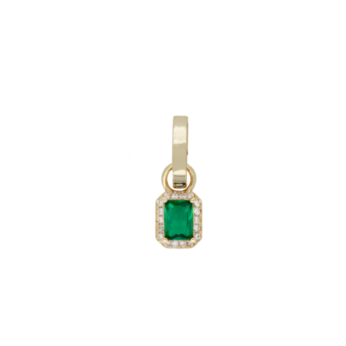 Wonder Goldplated Bedel Groene Rechthoek Zirkonia 