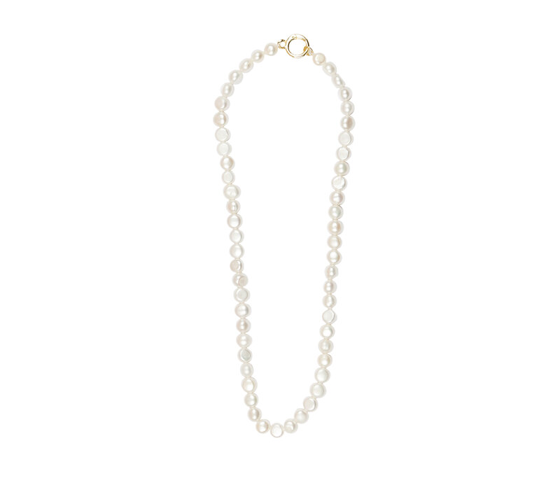 Wonder Goldplated Ketting Grote Zoetwaterparel