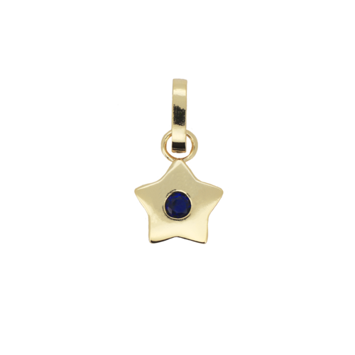 Wonder Goldplated Bedel Blauw Zirkonia Ster 