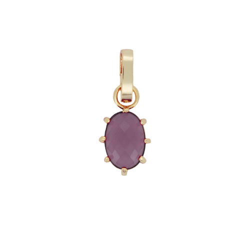 Wonder Goldplated Charm Big Oval Dusty Pink 