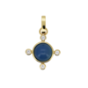 Wonder Goldplated Charm Blue Round Zirconia