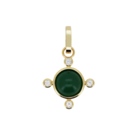 Wonder Goldplated Bedel Green Round Zirconia