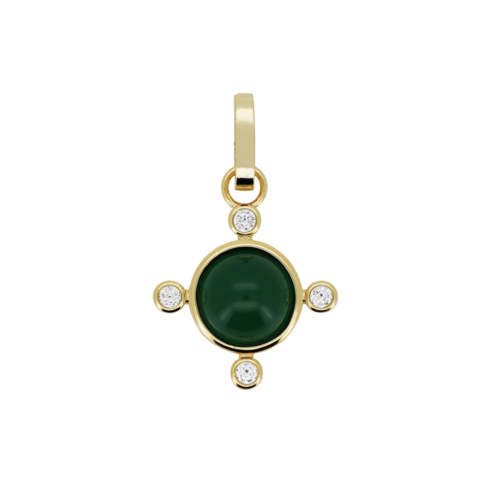 Wonder Goldplated Bedel Green Round Zirconia 