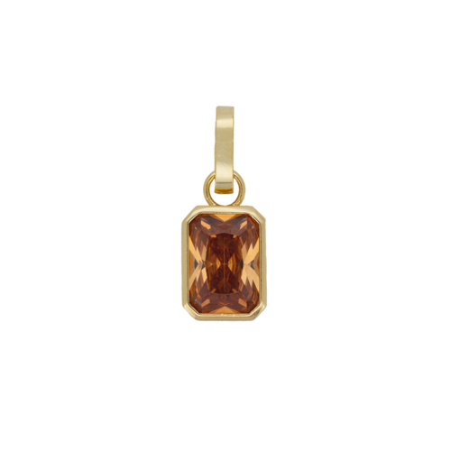 Wonder Goldplated Charm Orange Rectangle 