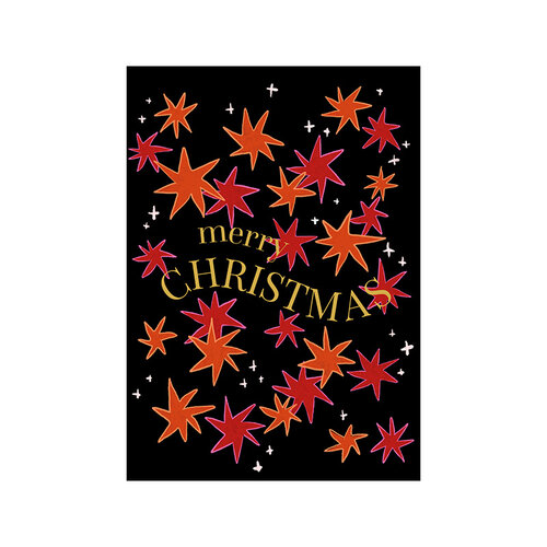 Kaart - Merry Christmas Sterren 